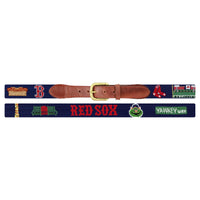 Smathers and Branson Boston Red Sox Needlepoint Life Belt Dark Navy Laid Out 