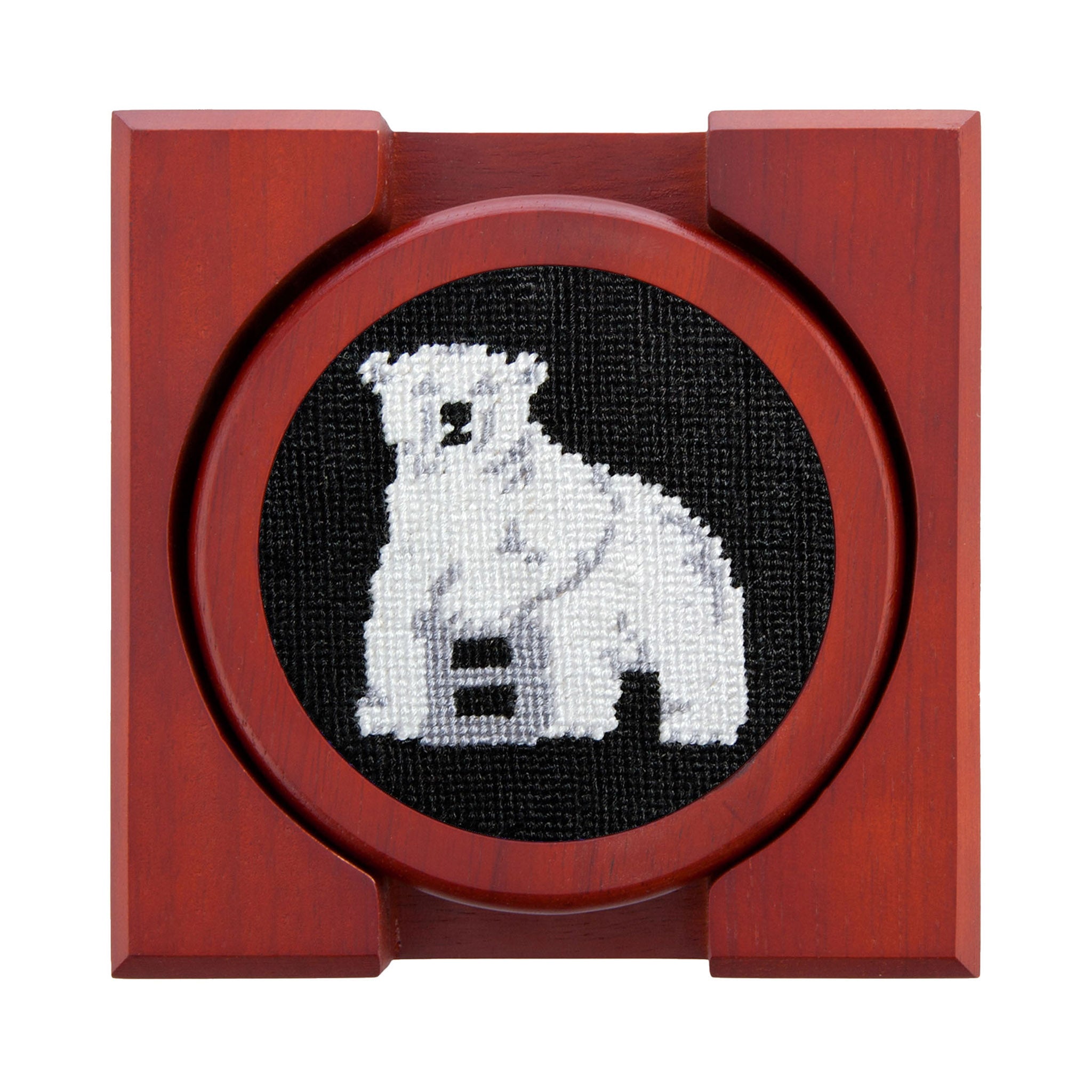 Smathers and Branson Bowdoin Needlepoint Coasters with coaster holder 