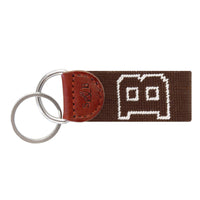 Smathers and Branson Brown Dark Brown Needlepoint Key Fob 