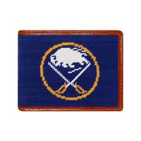 Smathers and Branson Buffalo Sabres Dark Royal Needlepoint Bi-Fold Wallet  