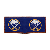 Smathers and Branson Buffalo Sabres Dark Royal Needlepoint Bi-Fold Wallet  