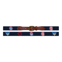 Smathers and Branson Chicago Cubs Cooperstown Needlepoint Belt Laid Out 