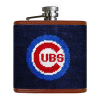 Smathers and Branson Chicago Cubs Needlepoint Flask Front 