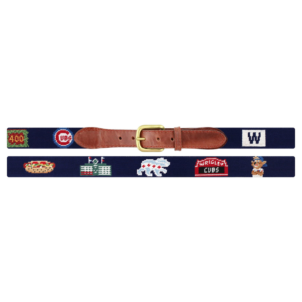 Smathers and Branson Chicago Cubs Needlepoint Life Belt Dark Navy Laid Out 