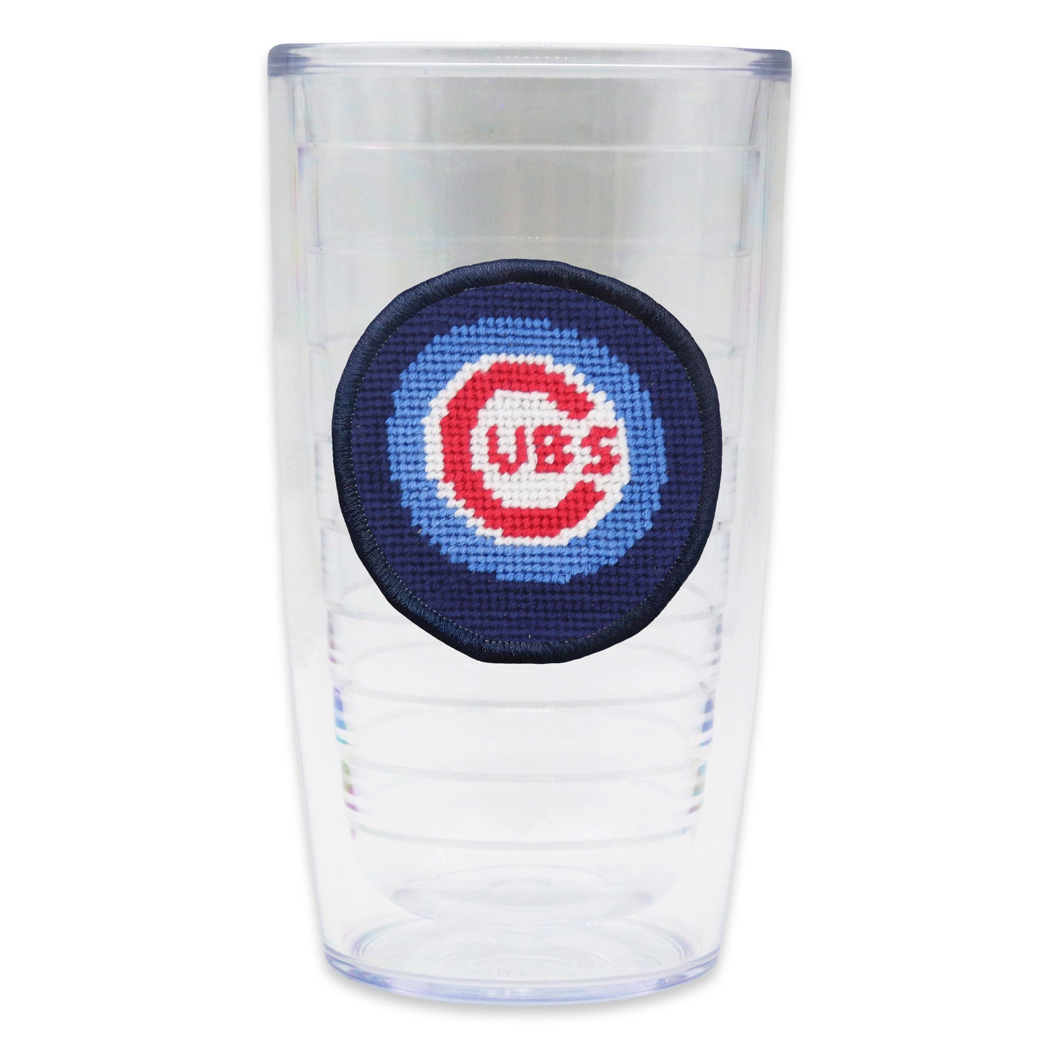 Smathers and Branson Chicago Cubs Needlepoint Tervis Tumbler Dark Navy Navy Edge   