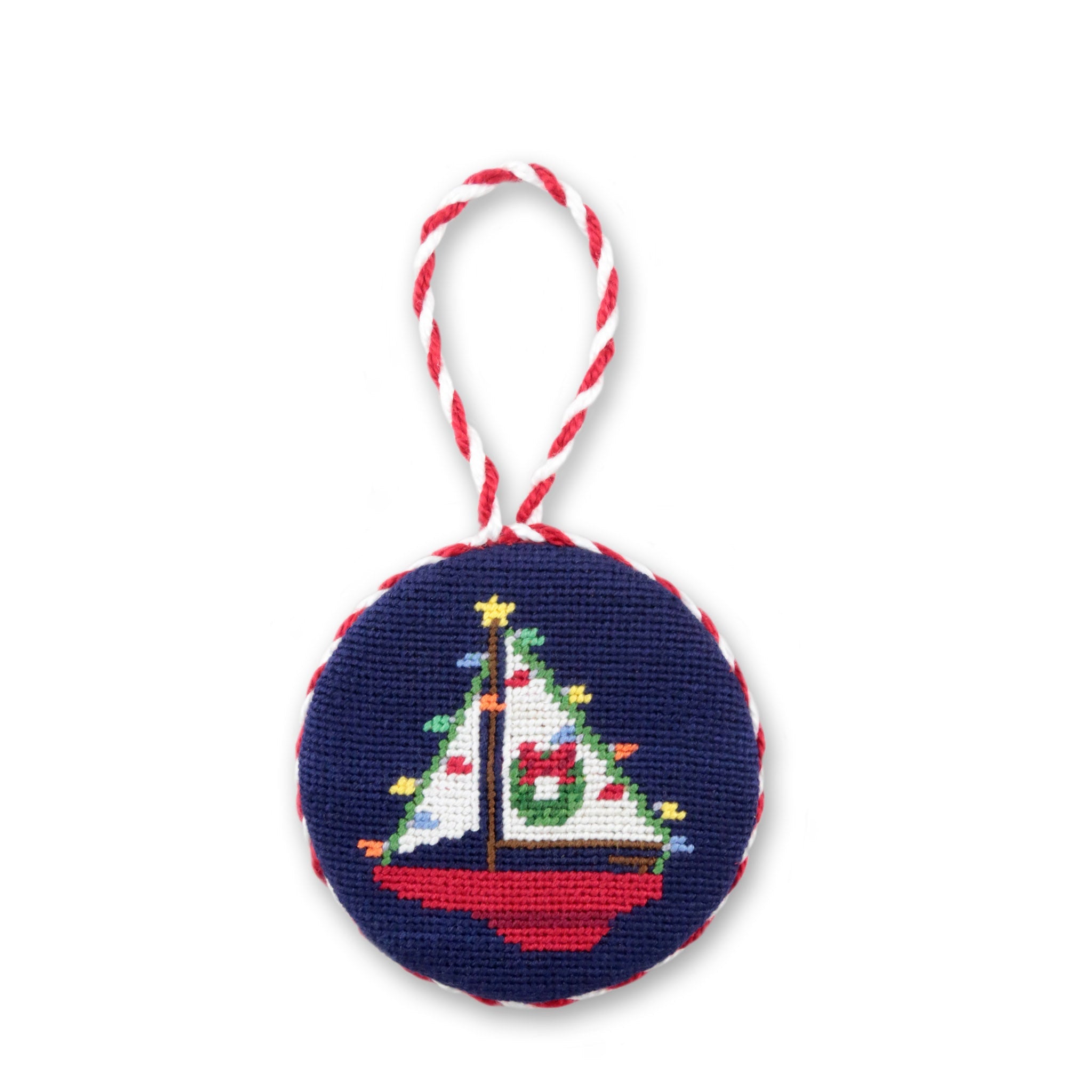 Smathers and Branson Christmas Sailboat Needlepoint Ornaments  