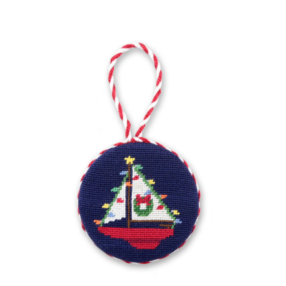 Smathers and Branson Christmas Sailboat Needlepoint Ornaments  