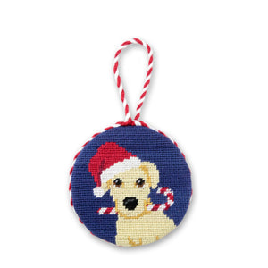 Smathers and Branson Christmas Yellow Lab Needlepoint Ornament  