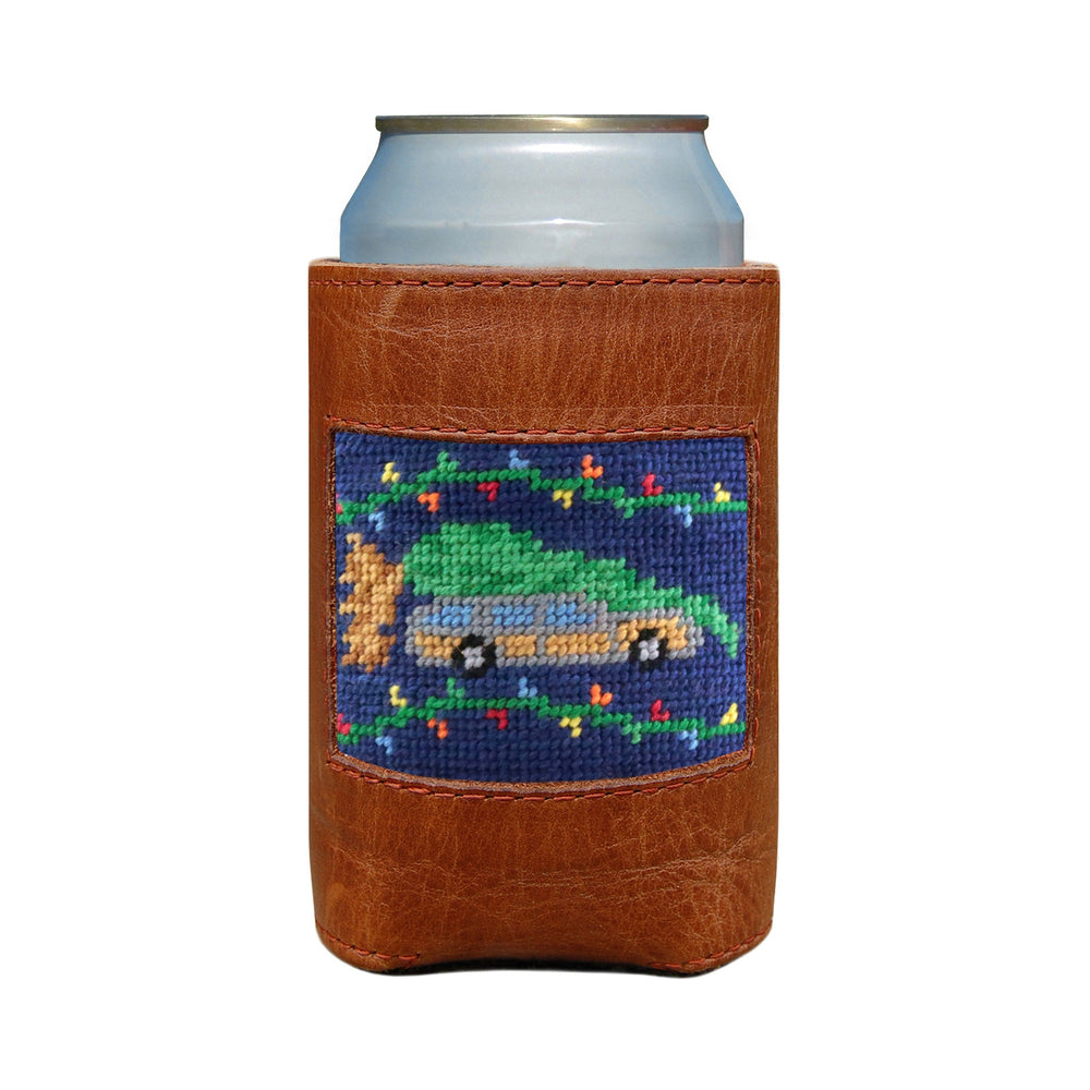 Smathers and Branson Christmas Vacation Classic Navy Needlepoint Can Cooler   