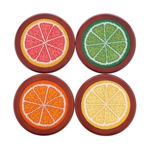 Smathers and Branson Citrus Slices Needlepoint Coasters    