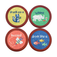 Smathers and Branson Cocktail Critters Needlepoint Coasters    