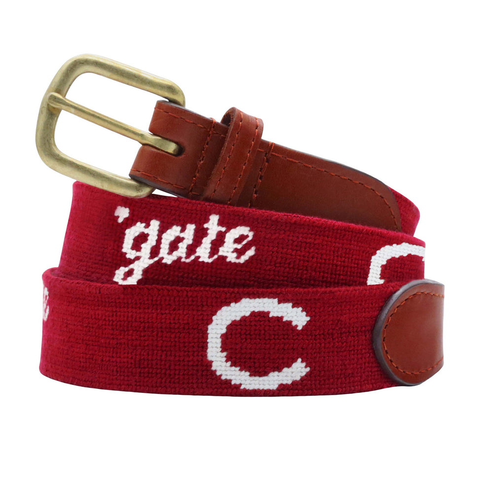 Smathers and Branson Colgate C-Gate Garnet Needlepoint Belt 
