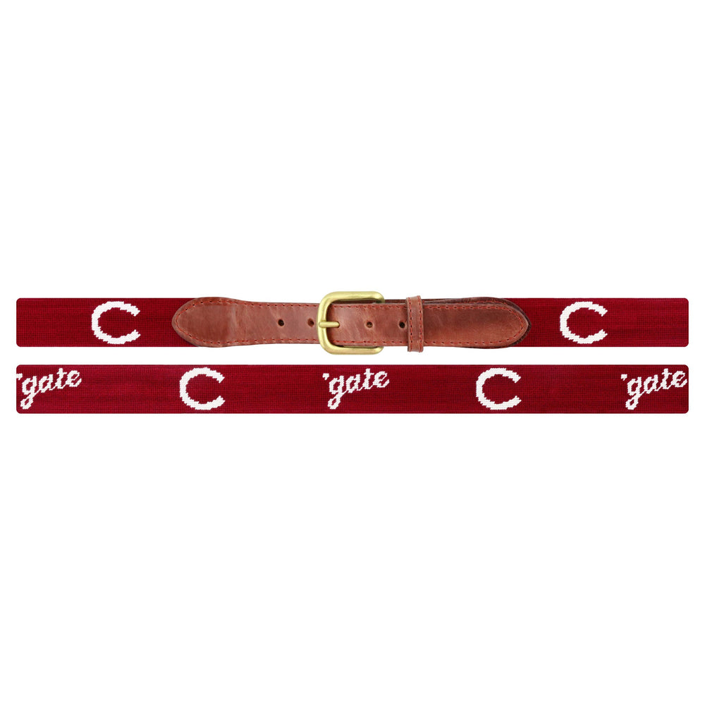 Smathers and Branson Colgate C-Gate Garnet Needlepoint Belt Laid Out 