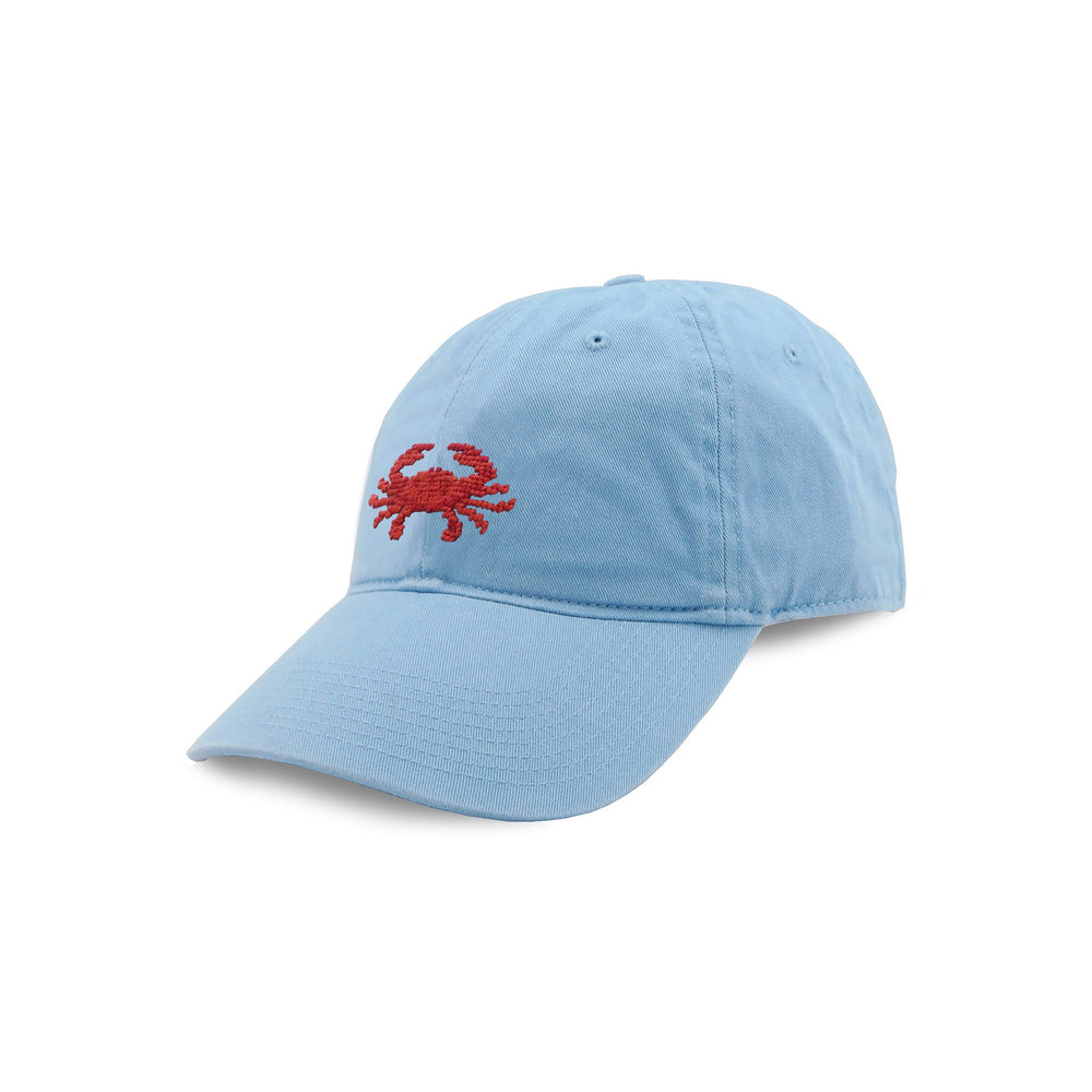 Smathers and Branson Coral Crab Light Blue Needlepoint Hat