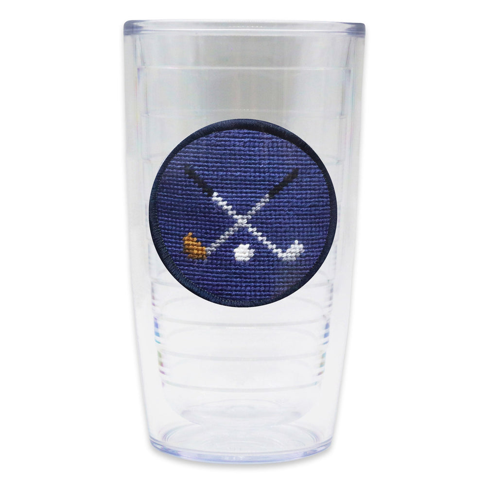 Smathers and Branson Crossed Clubs Needlepoint Tervis Tumbler Dark Navy   