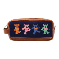 Smathers and Branson Dancing Bears Dark Navy Needlepoint Toiletry Bag 