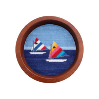 Smathers and Branson Day Sailor Needlepoint Wine Bottle Coaster 