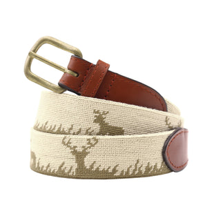 Smathers and Branson light khaki deer hunting needlepoint belt