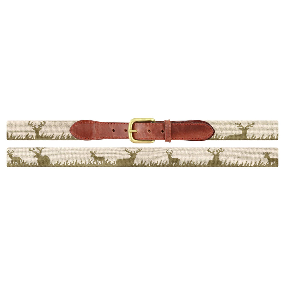 Smathers and Branson light khaki deer hunting needlepoint belt