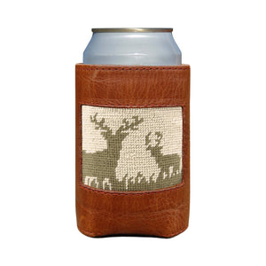 Smathers and Branson Deer Hunting Light Khaki Needlepoint Can Cooler   