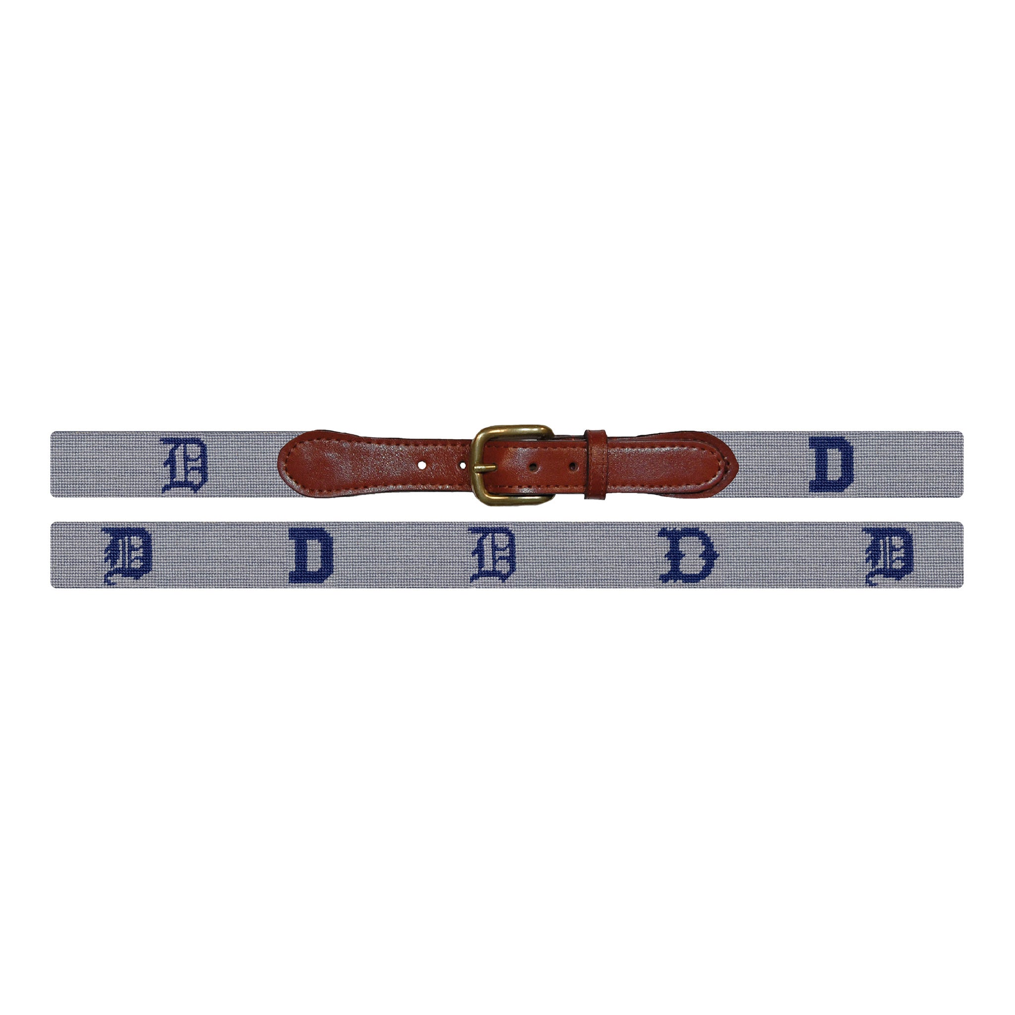 Smathers and Branson Detroit Tigers Cooperstown Needlepoint Belt Laid Out 