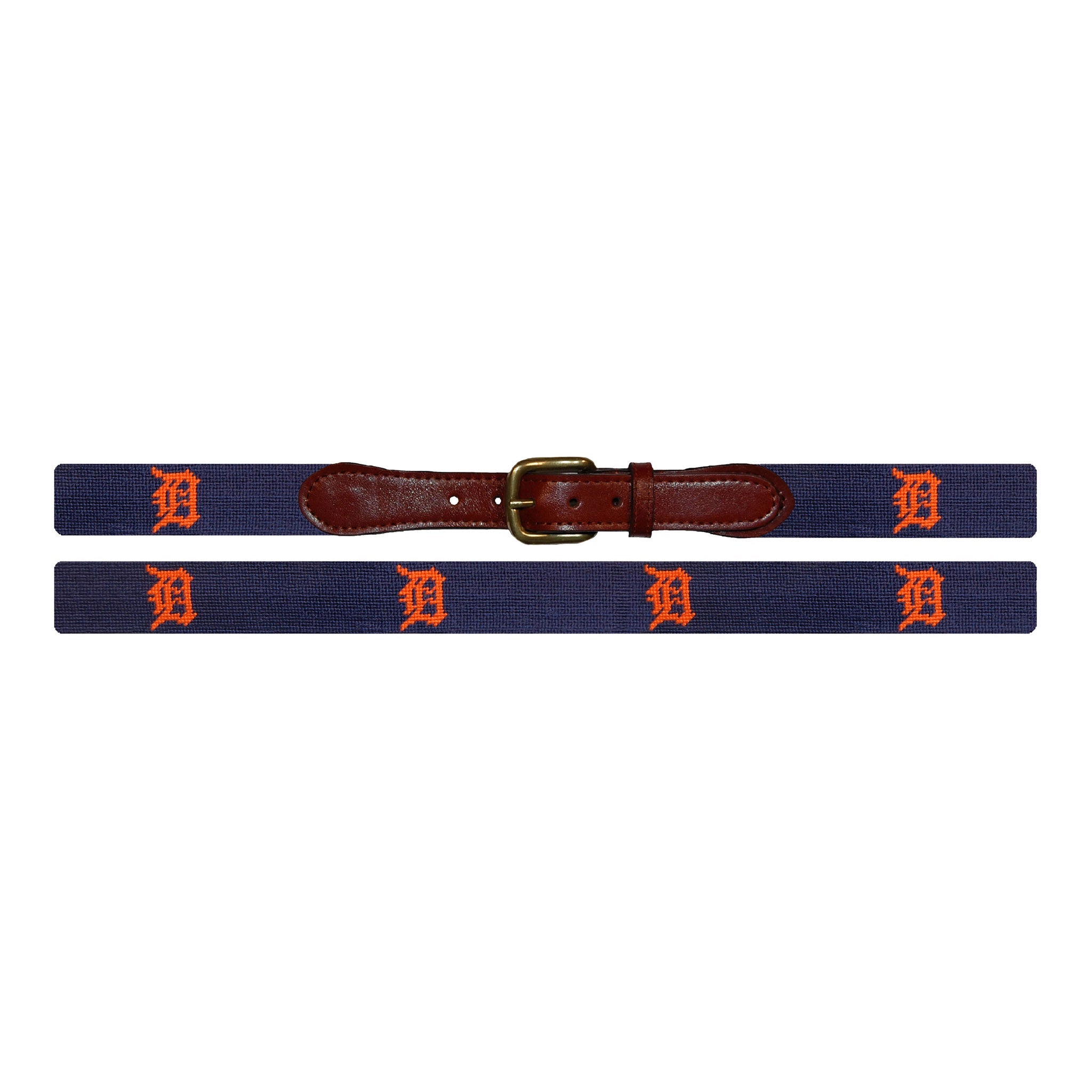 Smathers and Branson Detroit Tigers Needlepoint Belt Laid Out 