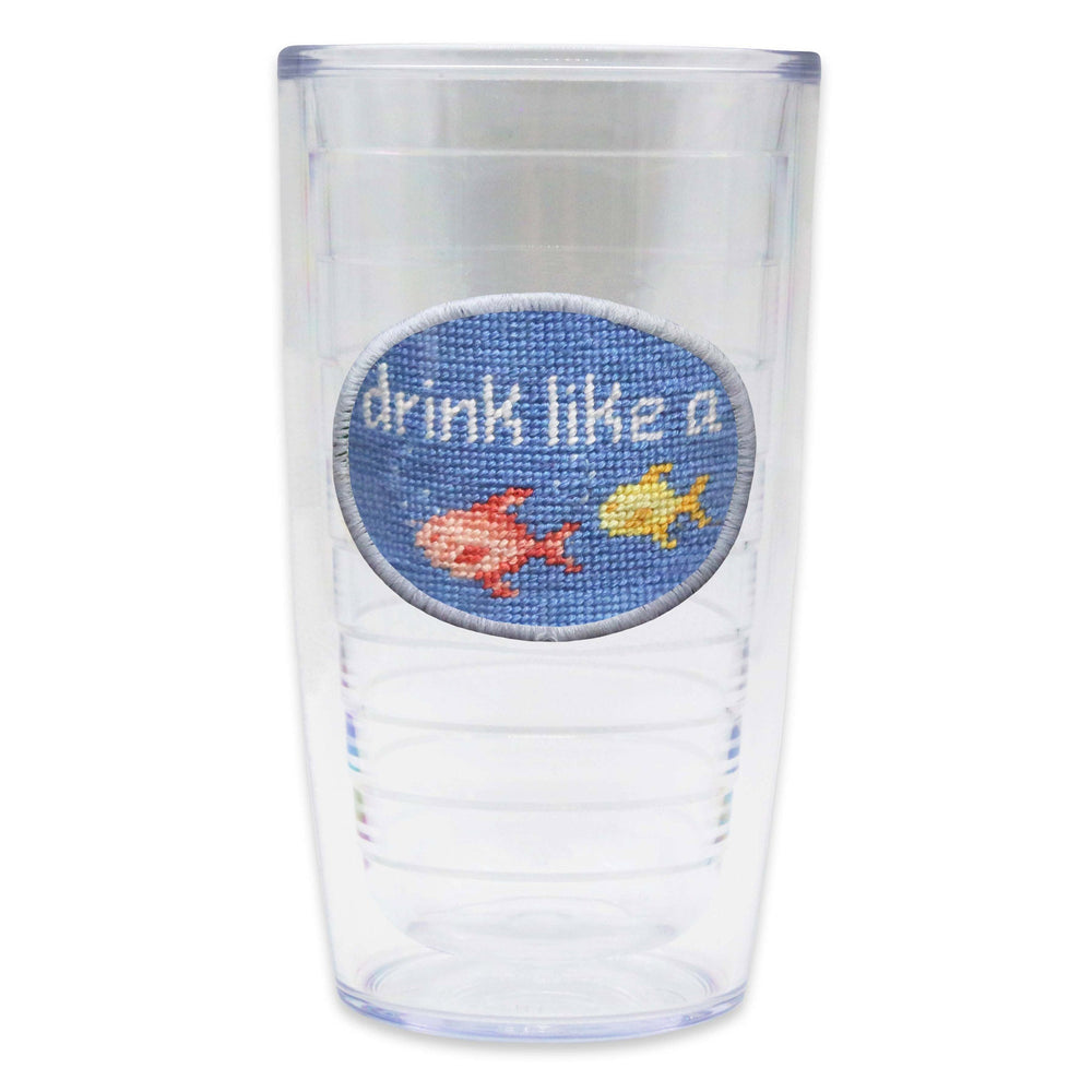 Smathers and Branson Drink Like A Fish Cornflower  Needlepoint Tervis Tumbler  