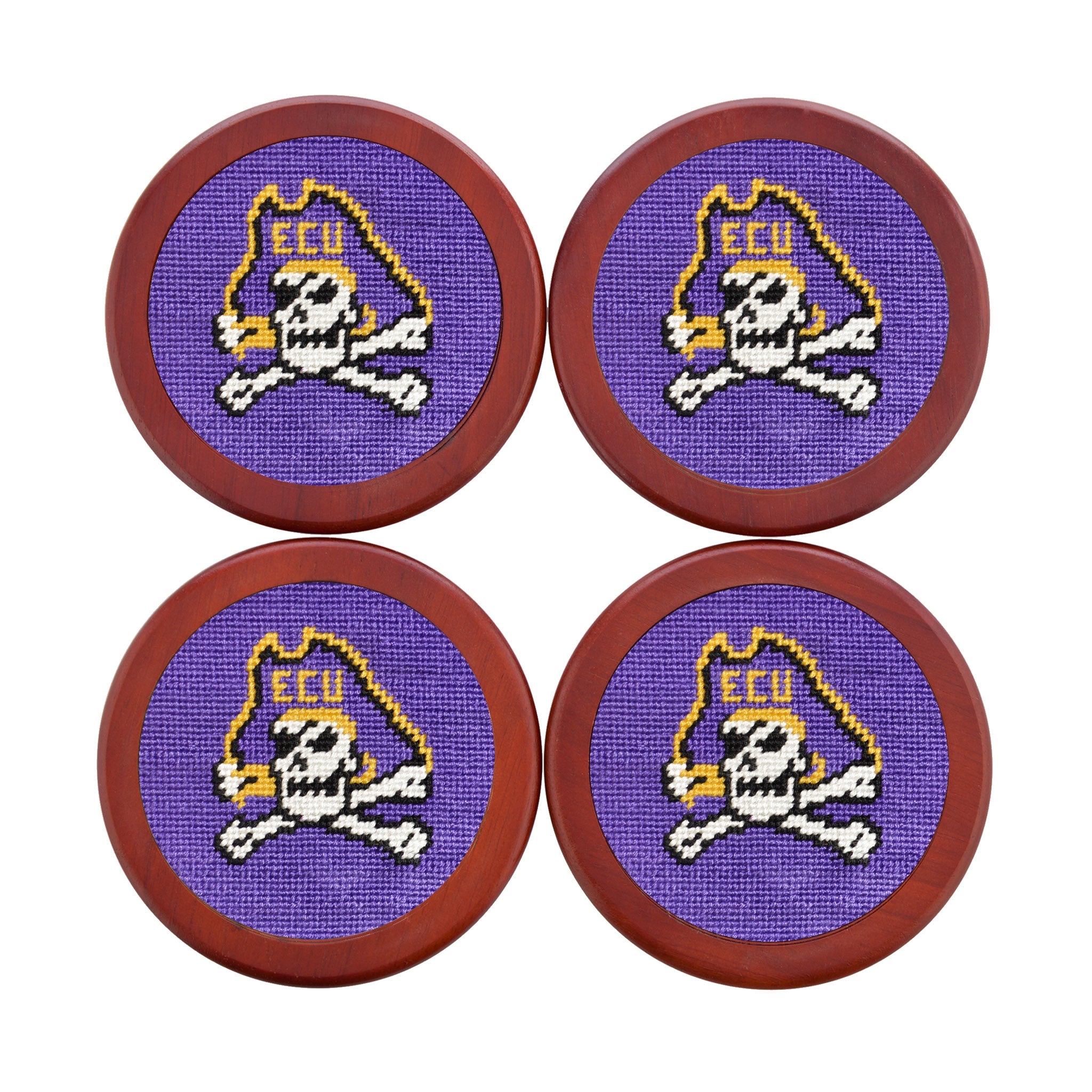 Smathers and Branson ECU Needlepoint Coasters    