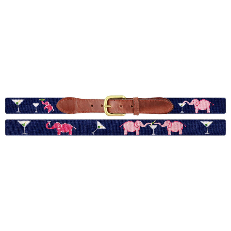 Smathers and Branson Elephant Martini Belt Dark Navy