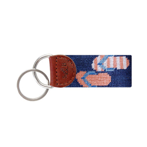 Smathers and Branson Flip Flops Classic Navy Needlepoint Key Fob  