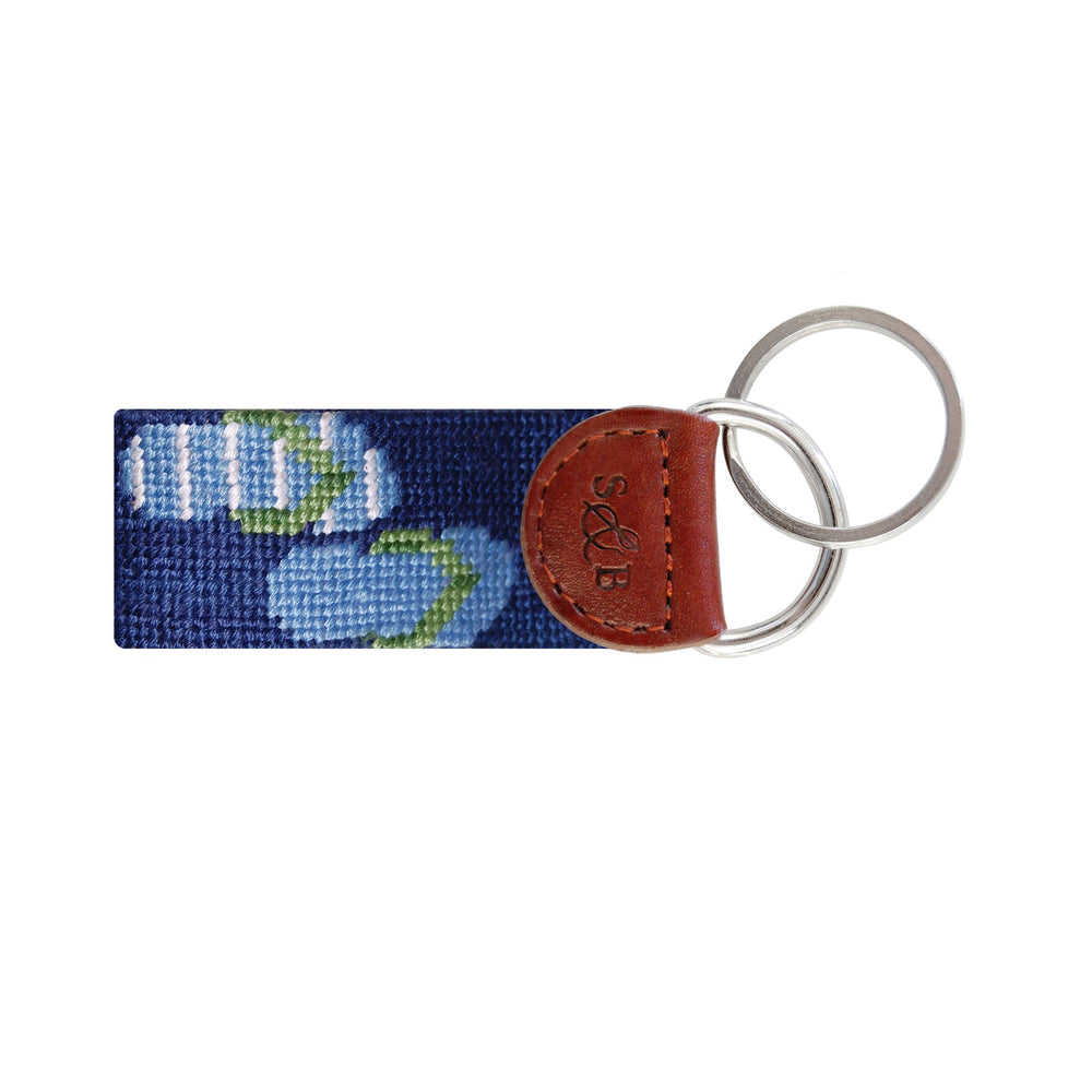 Smathers and Branson Flip Flops Classic Navy Needlepoint Key Fob Back 