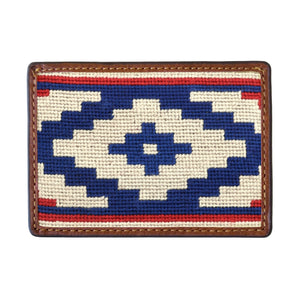 Smathers and Branson Gaucho Rojo Needlepoint Credit Card Wallet Front side