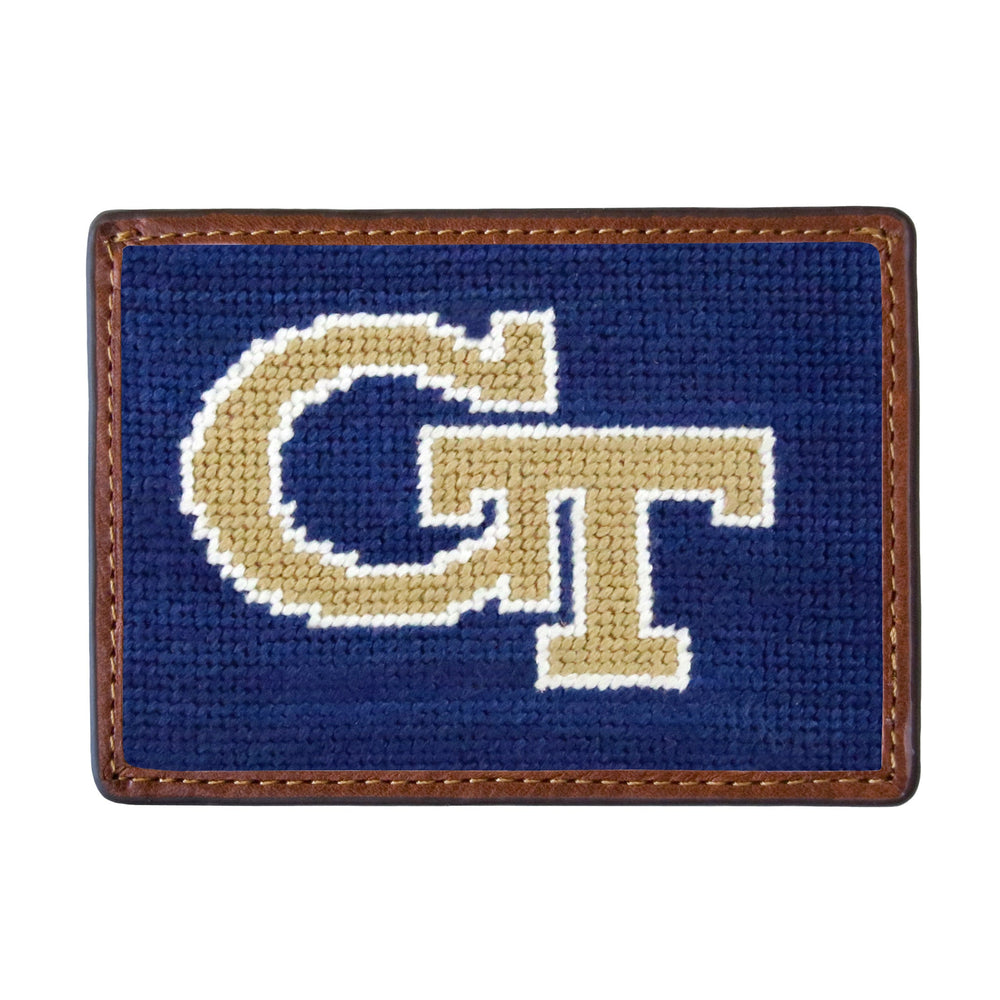 Smathers and Branson Georgia Tech Needlepoint Credit Card Wallet Front side