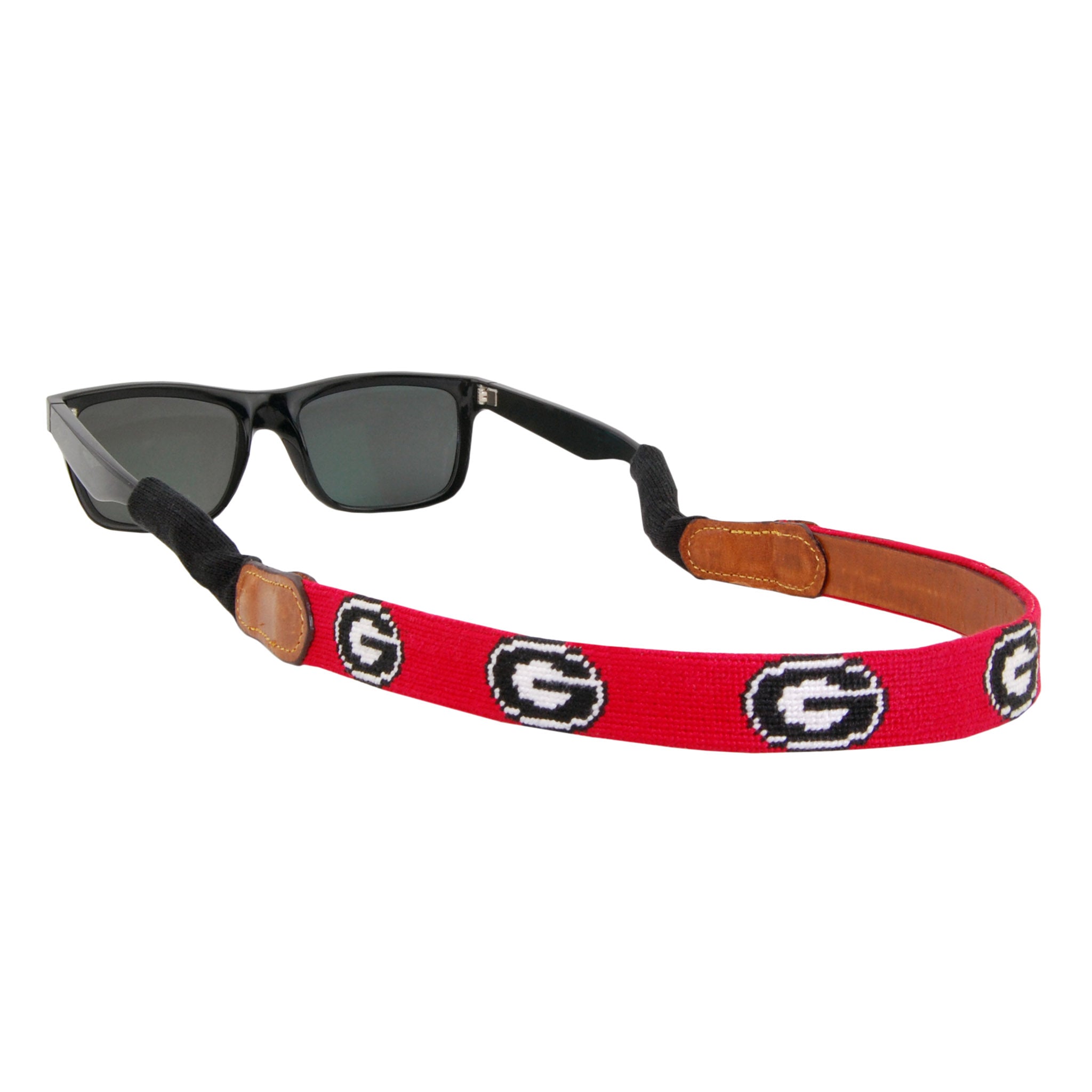 Smathers and Branson Georgia Needlepoint Sunglass Strap Attached to glasses  