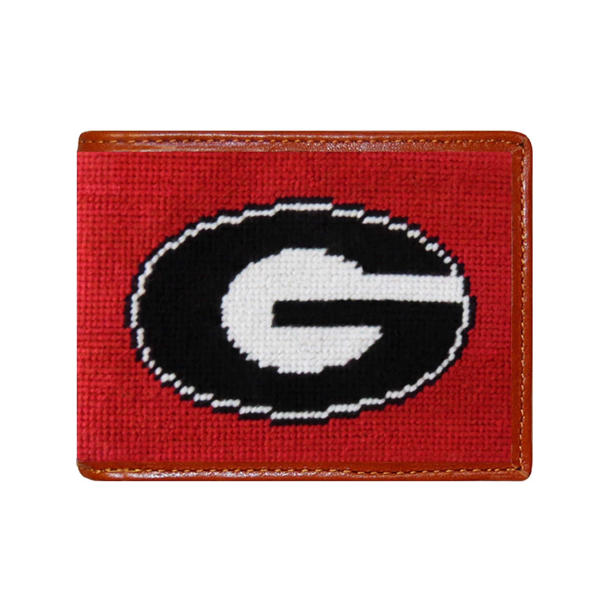 Smathers and Branson Georgia Needlepoint Bi-Fold Wallet Red  