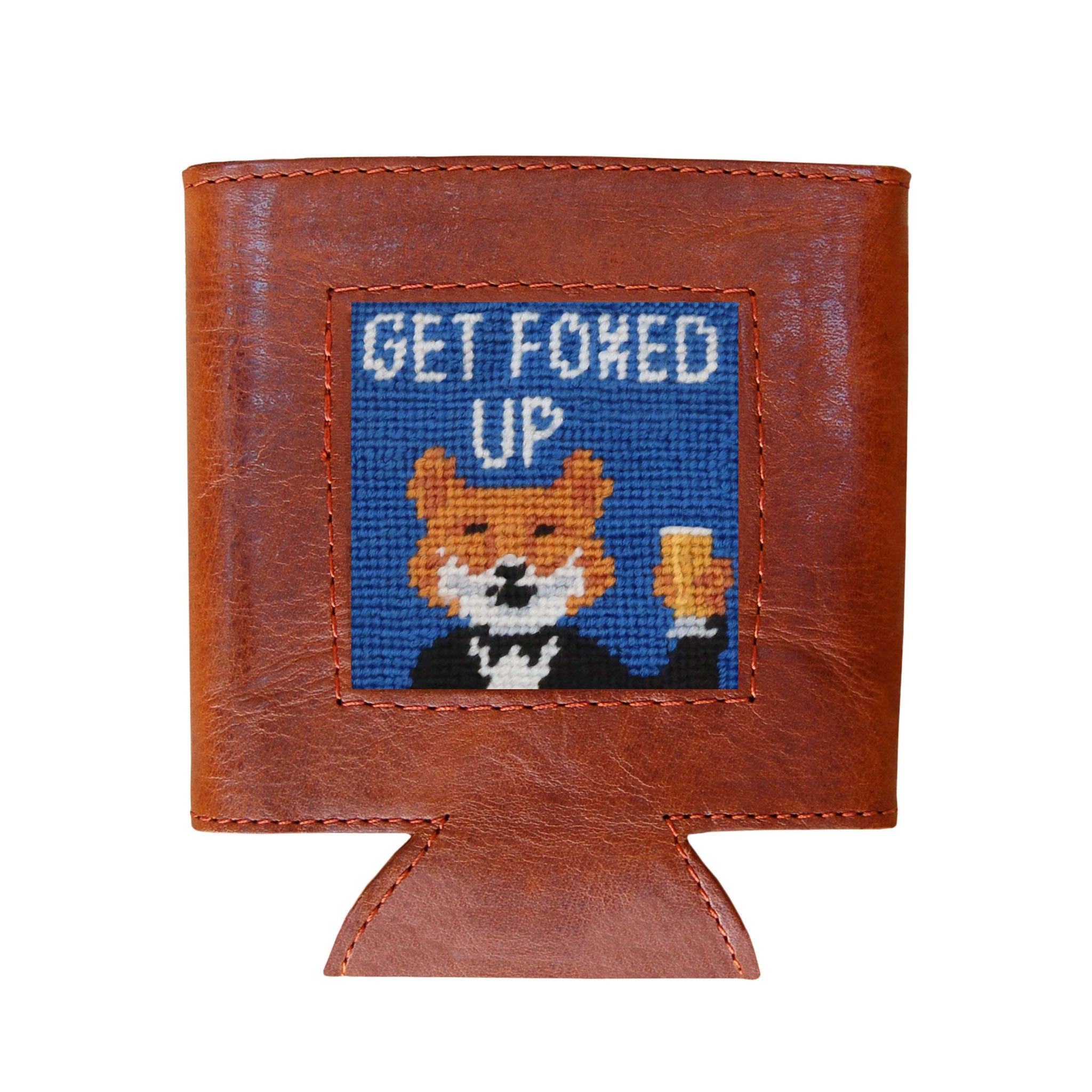 Smathers and Branson Get Foxed Up Blueberry Needlepoint Can Cooler   