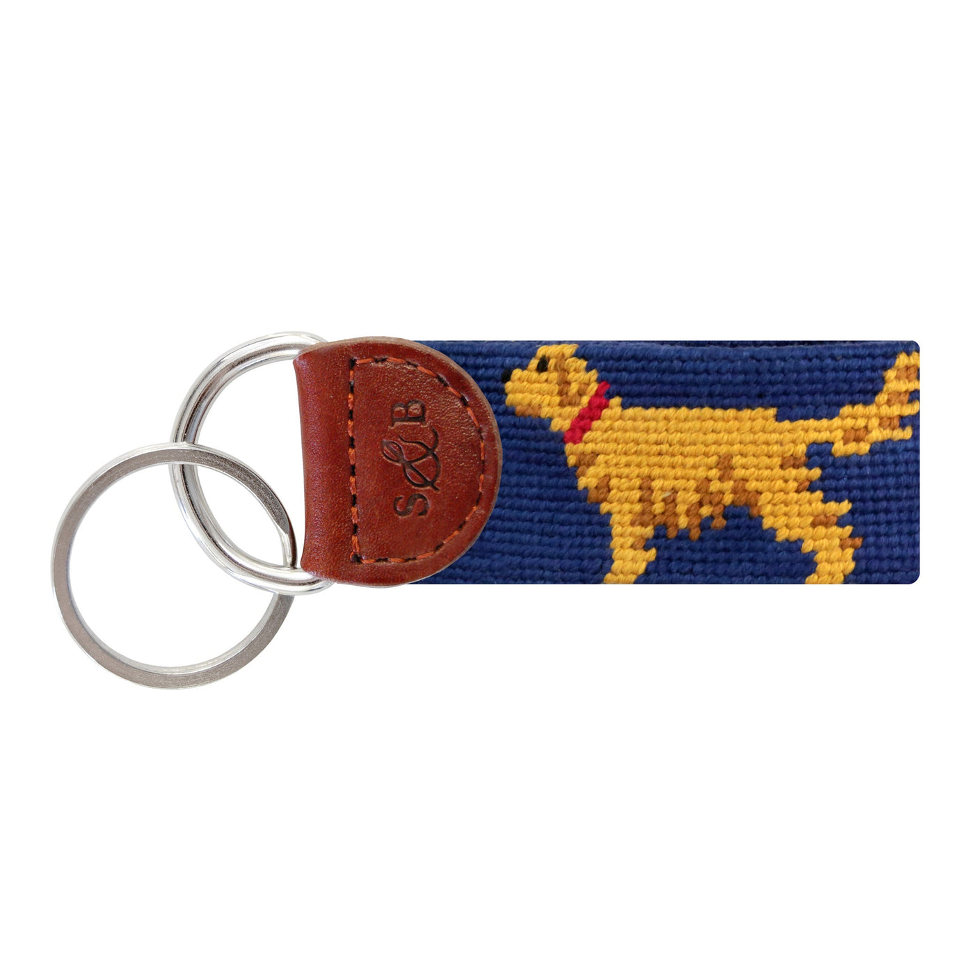 Smathers and Branson Golden Retriever Key Fob Classic Navy