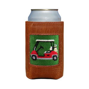 Smathers and Branson Golf Cart Forest Needlepoint Can Cooler   