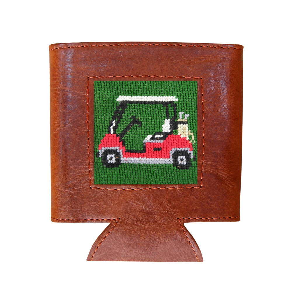 Smathers and Branson Golf Cart Forest Needlepoint Can Cooler   