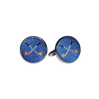 Smathers and Branson Golf Clubs Blueberry Needlepoint Cufflinks  