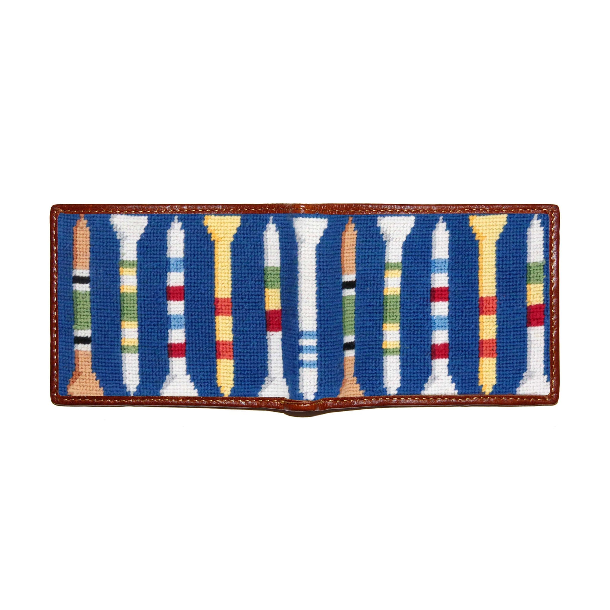 Smathers and Branson Golf Tees Blueberry Needlepoint Bi-Fold Wallet  