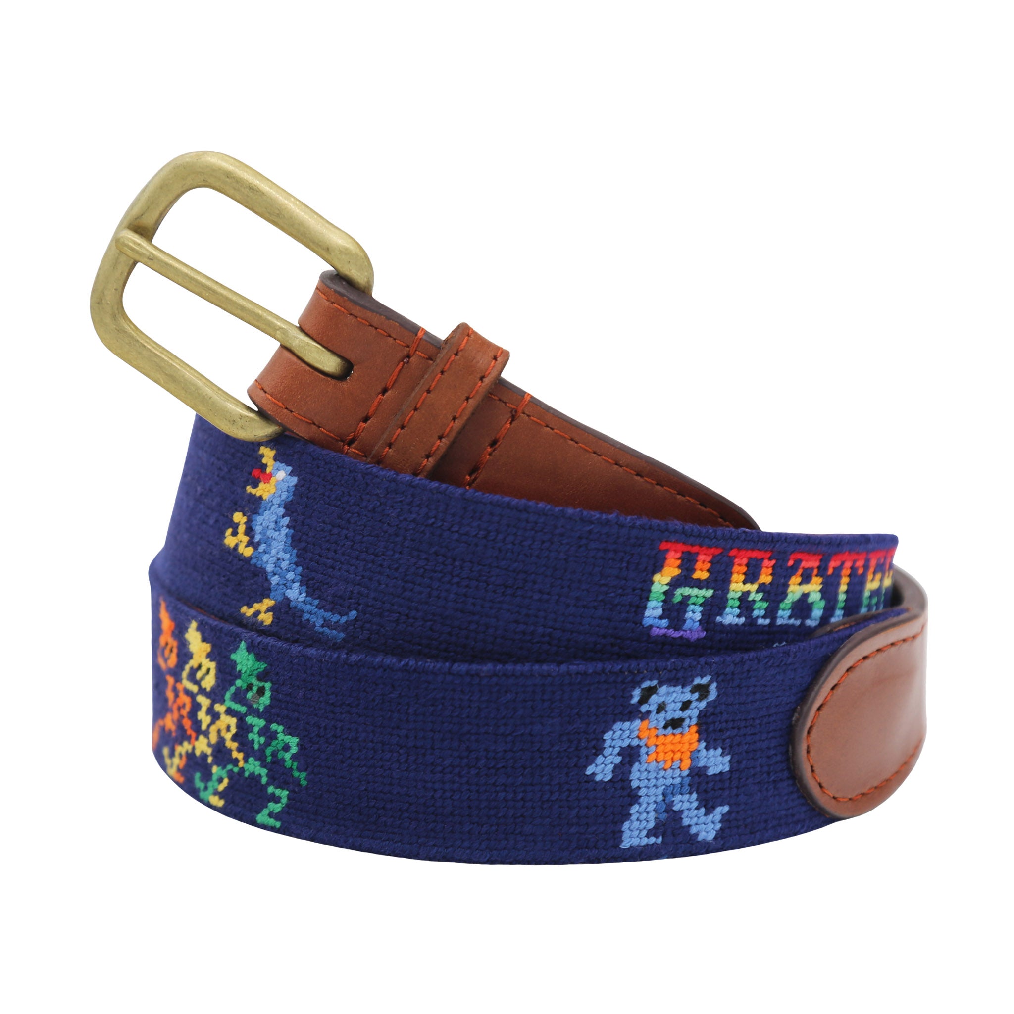 Smathers and Branson dark navy grateful dead needlepoint life belt