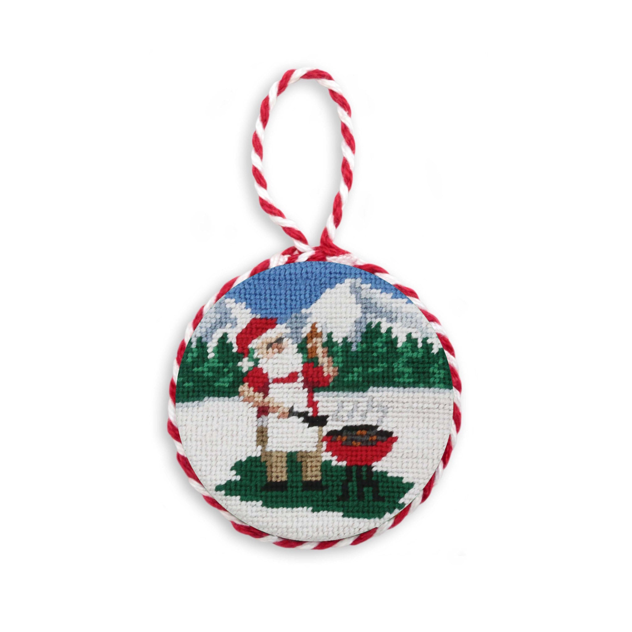 Smathers and Branson Grilling Santa Needlepoint Ornament 