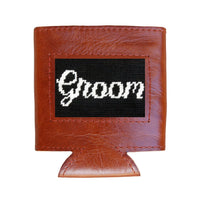 Smathers and Branson Groom Black Needlepoint Can Cooler   