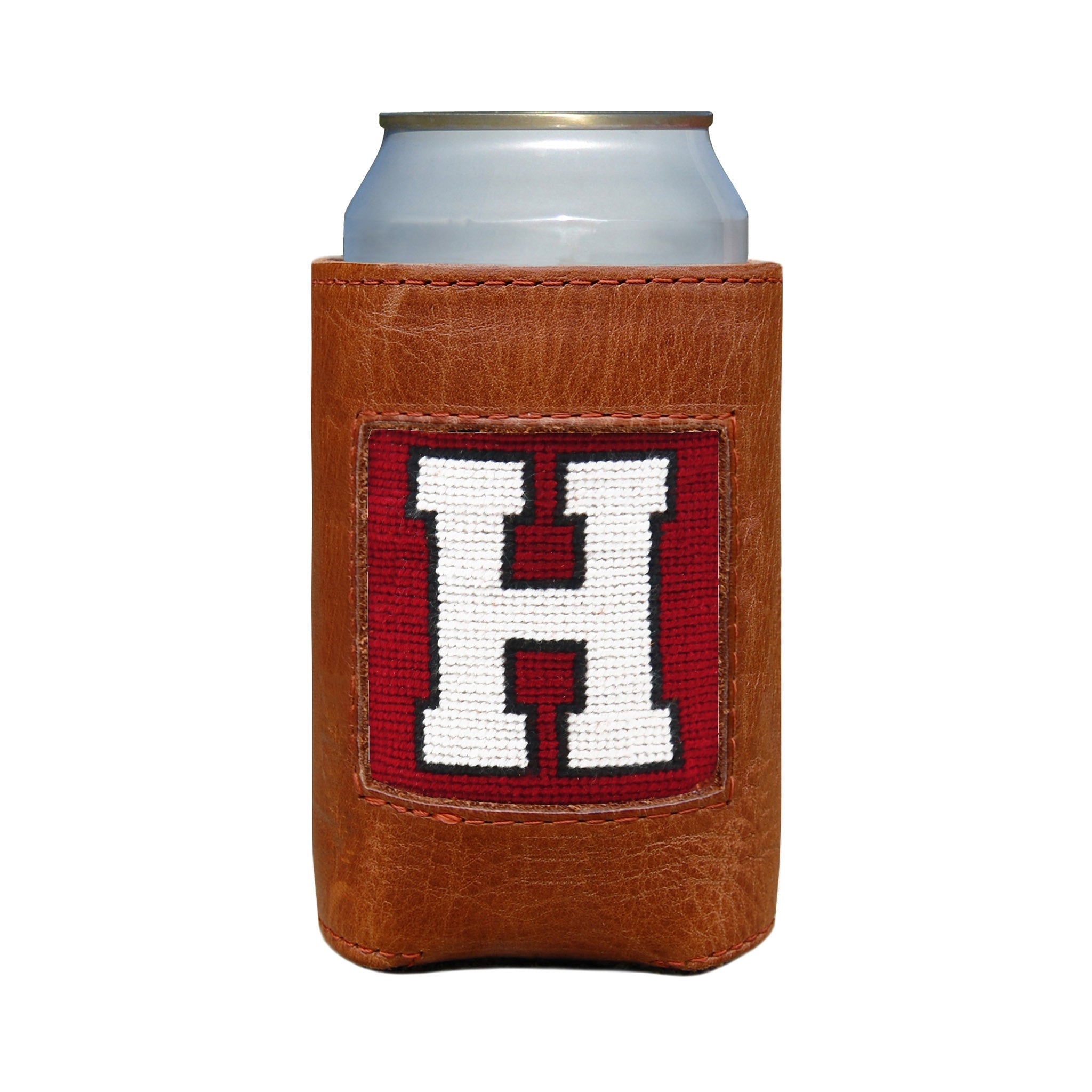 Smathers and Branson Harvard Garnet Needlepoint Can Cooler   