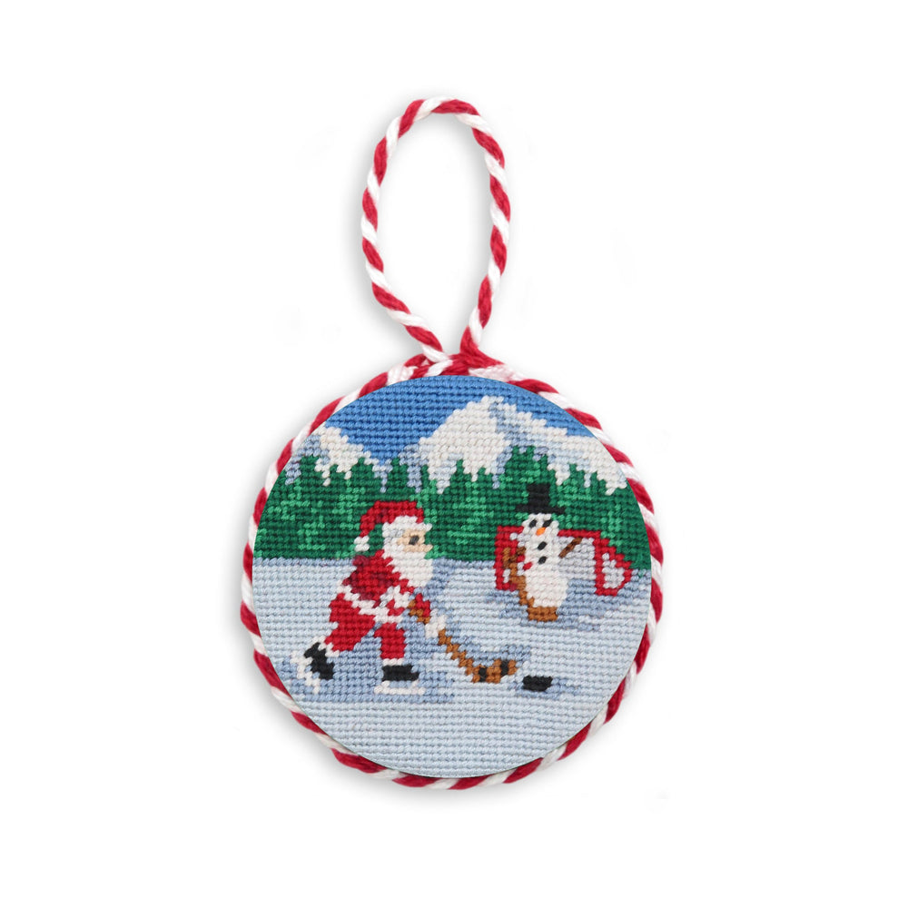 Smathers and Branson Hockey Santa Needlepoint Ornament  