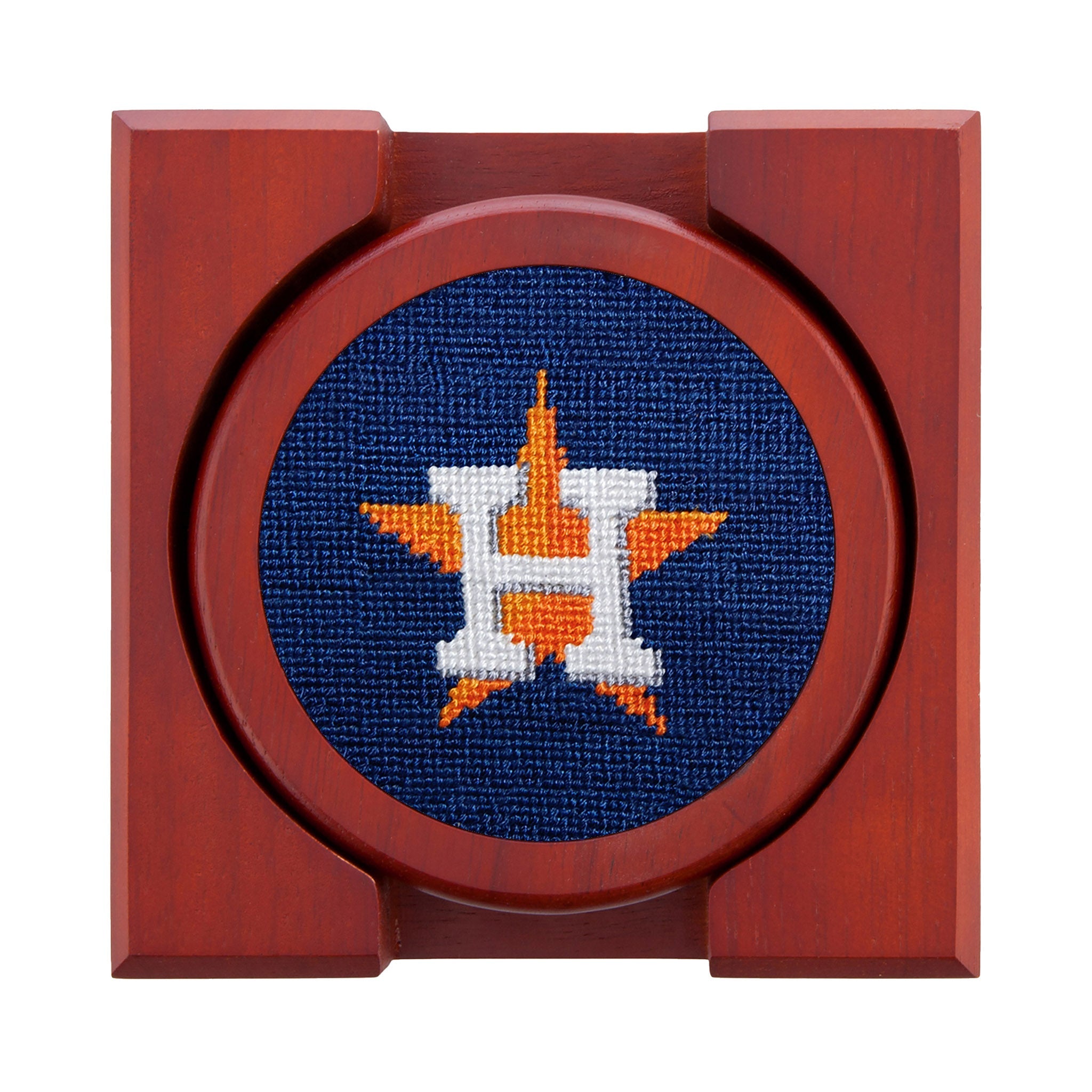 Smathers and Branson Houston Astros Needlepoint Coasters with coaster holder 