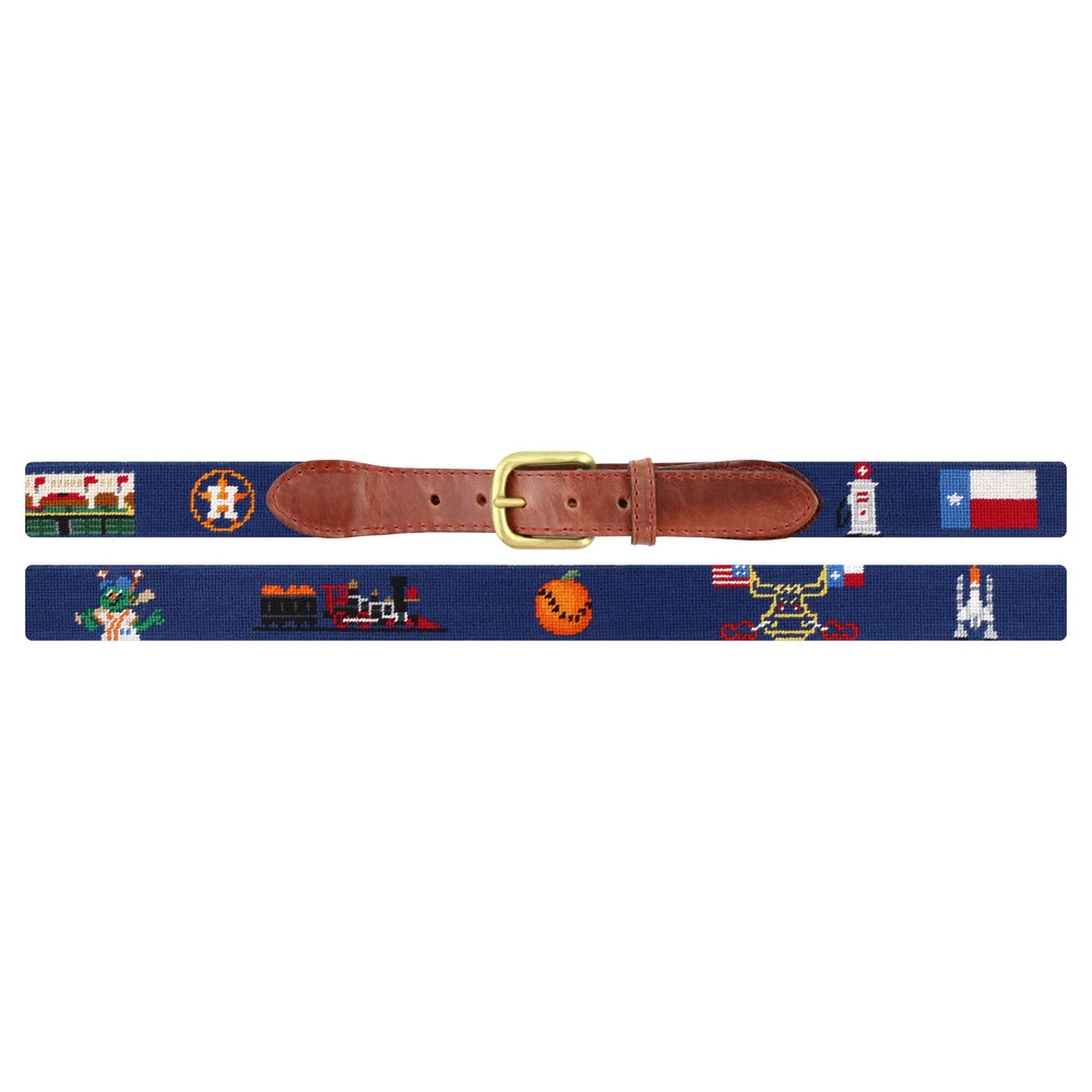 Smathers and Branson Houston Astros Needlepoint Life Belt Classic Navy Laid Out 