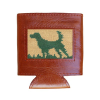 Smathers and Branson Hunting Dog Dark Khaki Needlepoint Can Cooler   