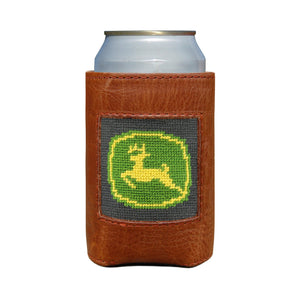 Smathers and Branson John Deere Charcoal Needlepoint Can Cooler   